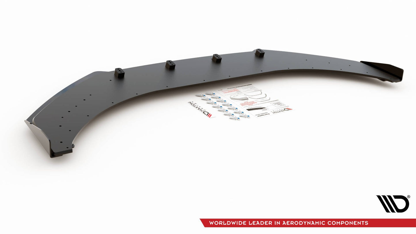 Maxton Robuste Racing Front Ansatz für passend +Flaps für Volkswagen Arteon R-Line schwarz Hochglanz