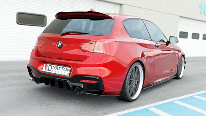 Maxton Diffusor Heck Ansatz für Bmw 1 F20/ F21 Facelift M-Power Carbon Look