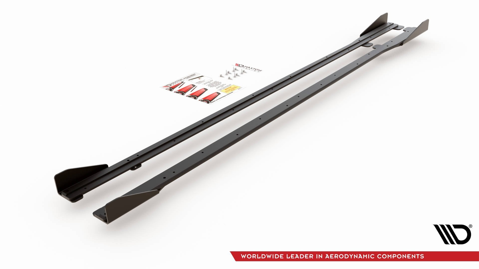 Maxton Robuste Racing Seitenschweller Ansatz für für + Flaps VW Golf 7 R / R-Line Facelift schwarz Hochglanz