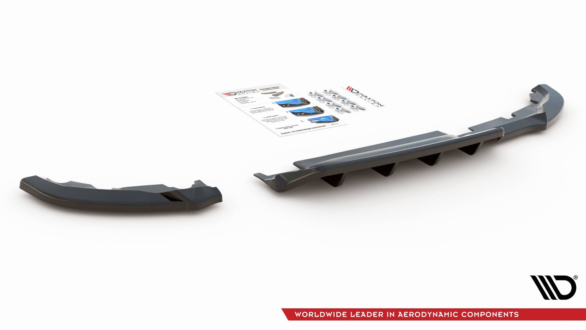 Maxton Mittlerer Diffusor Heck Ansatz DTM Look für Renault Clio Mk5 schwarz Hochglanz