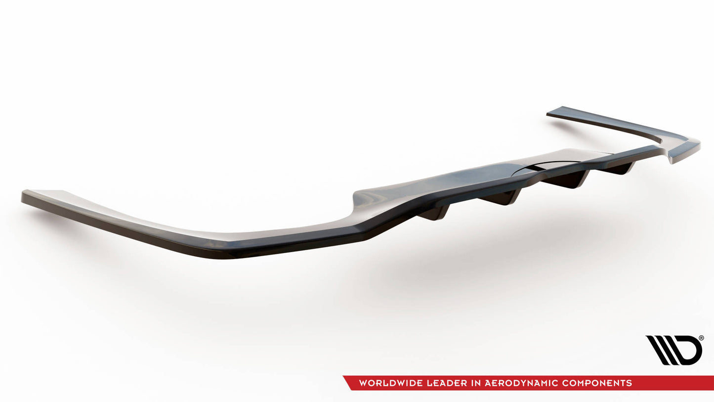 Maxton Mittlerer Diffusor Heck Ansatz DTM Look für Mercedes-Benz C AMG-Line W206 schwarz Hochglanz