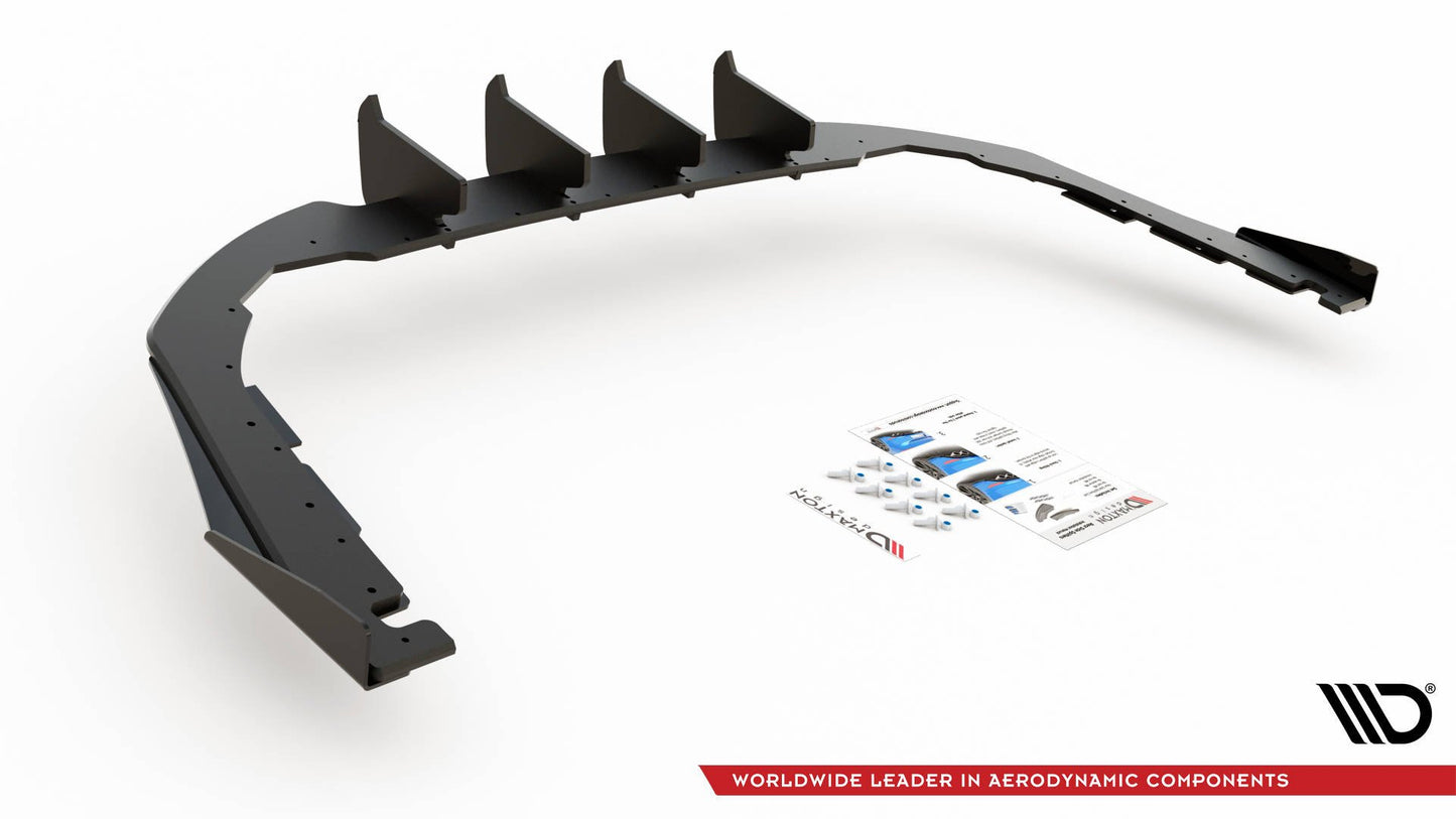 Maxton Robuste Racing Diffusor Heck Ansatz +Flaps für Volkswagen Arteon R-Line schwarz Hochglanz