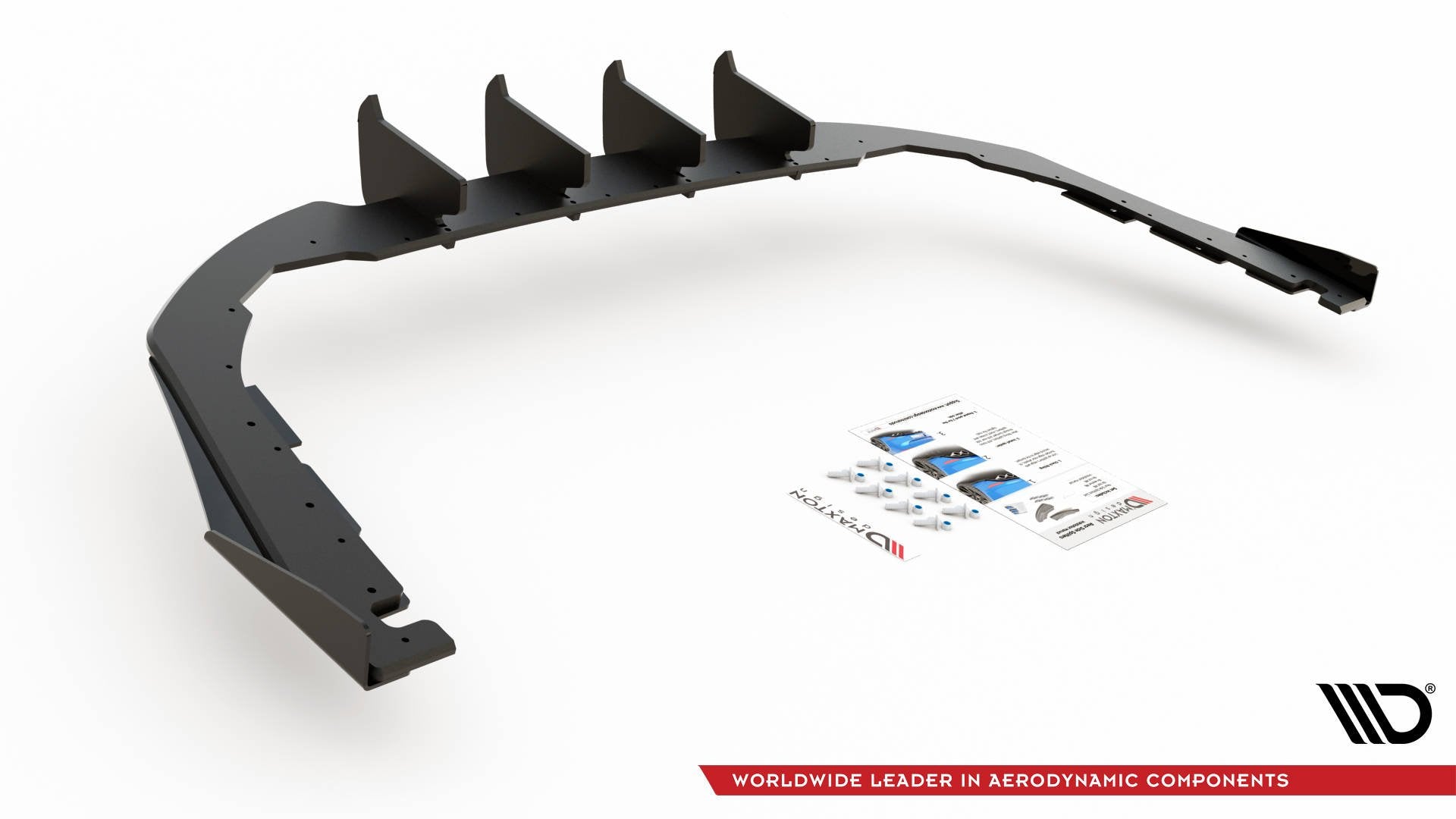 Maxton Robuste Racing Diffusor Heck Ansatz +Flaps für Volkswagen Arteon R-Line schwarz Hochglanz