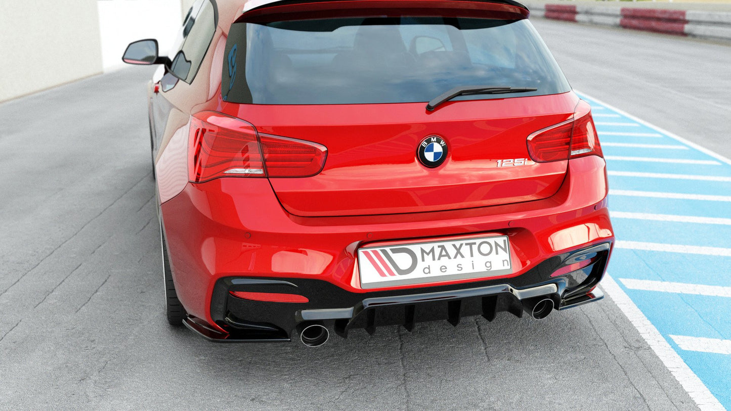 Maxton Diffusor Heck Ansatz für Bmw 1 F20/ F21 Facelift M-Power Carbon Look