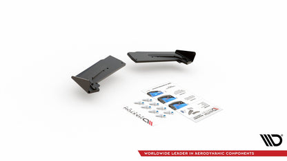 Maxton Robuste Racing Heck Ansatz Flaps Diffusor +Flaps für Toyota GR Yaris Mk4 schwarz Hochglanz