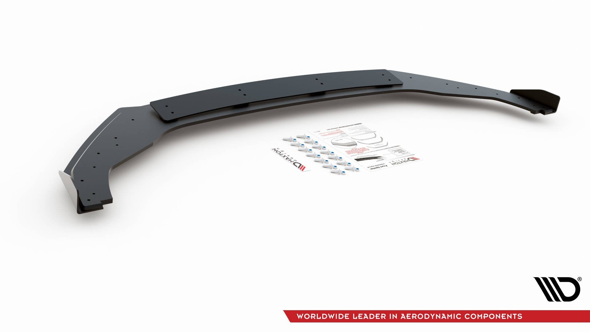 Maxton Robuste Racing Front Ansatz für passend +Flaps für VW Golf 7 R / R-Line Facelift schwarz Hochglanz