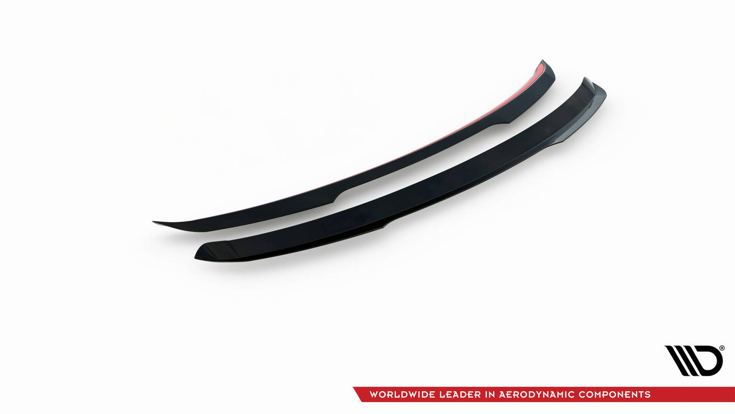 Maxton Spoiler CAP für Mercedes-Benz A AMG-Line Hatchback W177 schwarz Hochglanz