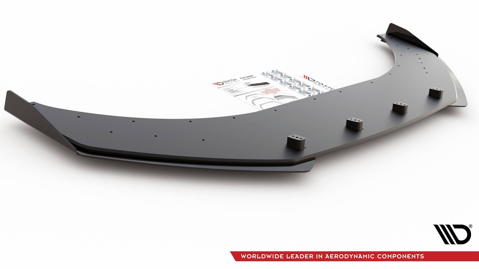 Maxton Robuste Racing Front Ansatz für passend +Flaps für Volkswagen Arteon R-Line schwarz Hochglanz