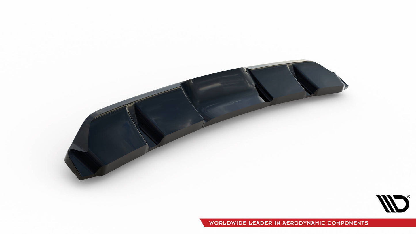 Maxton Mittlerer Diffusor Heck Ansatz DTM Look für Kia Ceed GT Mk3 Facelift schwarz Hochglanz