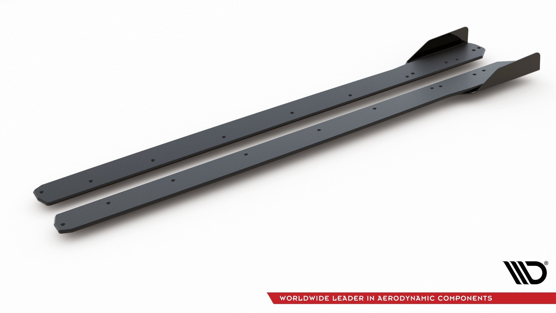 Maxton Robuste Racing Seitenschweller Ansatz für für + Flaps Ford Focus ST / ST-Line Mk4 schwarz Hochglanz
