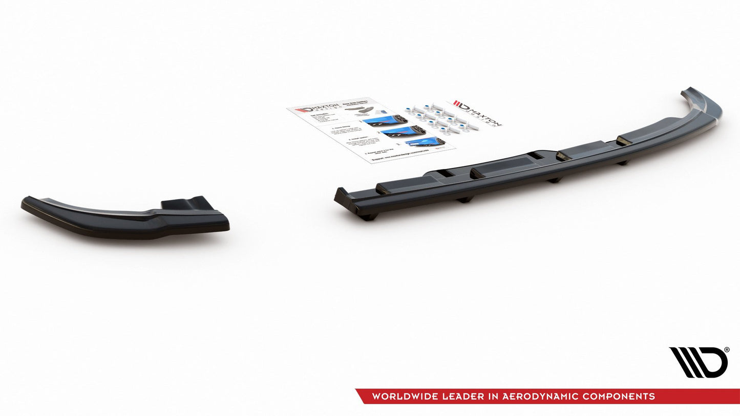 Maxton Mittlerer Diffusor Heck Ansatz DTM Look für VW Polo 6 GTI Mk6 schwarz Hochglanz