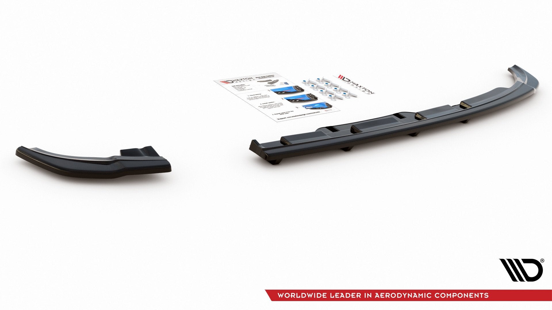 Maxton Mittlerer Diffusor Heck Ansatz DTM Look für VW Polo 6 GTI Mk6 schwarz Hochglanz