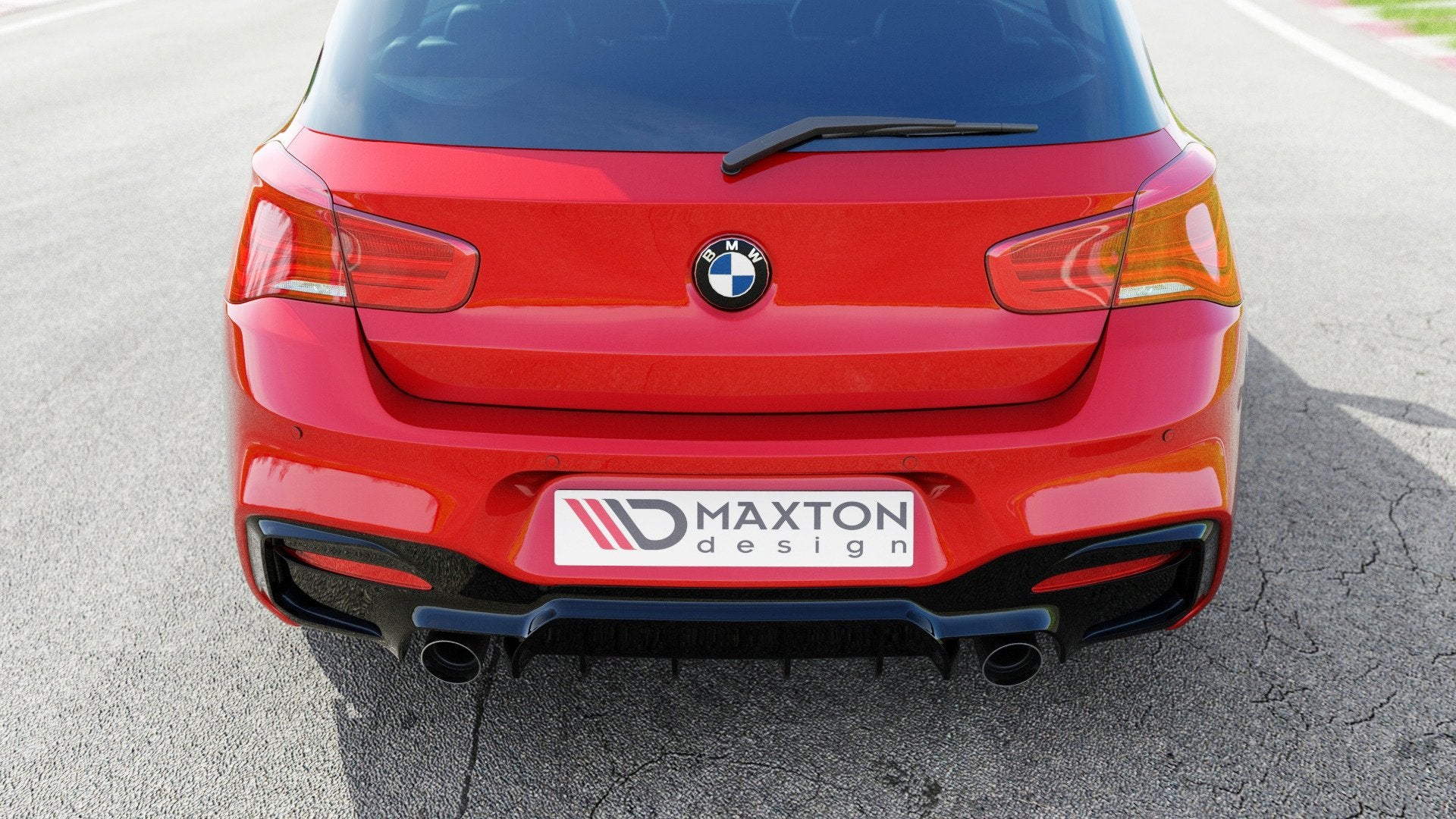 Maxton Diffusor Heck Ansatz für Bmw 1 F20/ F21 Facelift M-Power Carbon Look