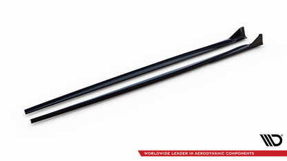 Maxton Seitenschweller Ansatz für V.3 für CSL Look BMW 1er M-Paket / M140i F20 Facelift schwarz Hochglanz