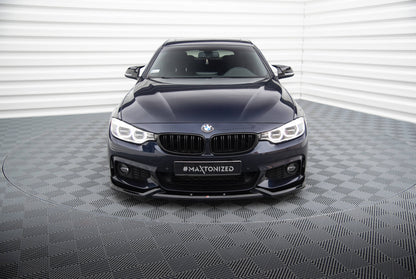 Maxton Front Ansatz V.5 für BMW 4er Coupe / Gran Coupe / Cabrio M-Paket F32 / F36 / F33 schwarz Hochglanz