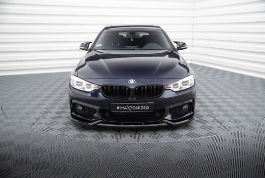 Maxton Front Ansatz V.5 für BMW 4er Coupe / Gran Coupe / Cabrio M-Paket F32 / F36 / F33 schwarz Hochglanz