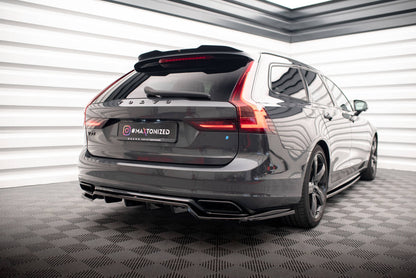 Maxton Spoiler CAP für Volvo V90 R-Design Mk2 schwarz Hochglanz