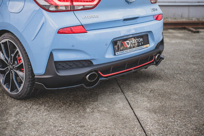 Maxton Mittlerer Diffusor Heck Ansatz DTM Look für Hyundai I30 N Mk3 Hatchback schwarz Hochglanz
