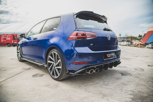 Maxton Robuste Racing Heck Ansatz Flaps Diffusor +Flaps für VW Golf 7 R Facelift schwarz Hochglanz