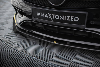 Maxton Street Pro Front Ansatz für +Flaps für + Flaps Mercedes-AMG CLA 45 Aero C117 Facelift schwarz Hochglanz