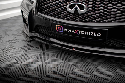 Maxton Front Ansatz V.1 für Infiniti Q50 S Mk1 schwarz Hochglanz