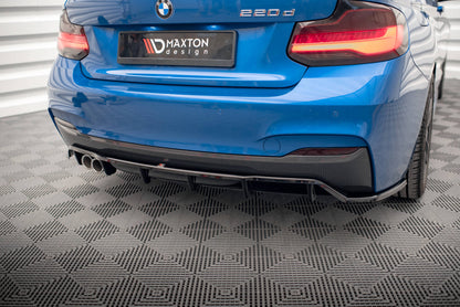 Maxton Mittlerer Diffusor Heck Ansatz DTM Look für BMW 2 M-Paket F22 schwarz Hochglanz