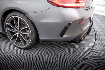 Maxton Street Pro Heck Ansatz Flaps Diffusor +Flaps für Mercedes-AMG C43 Coupe C205 Facelift schwarz Hochglanz