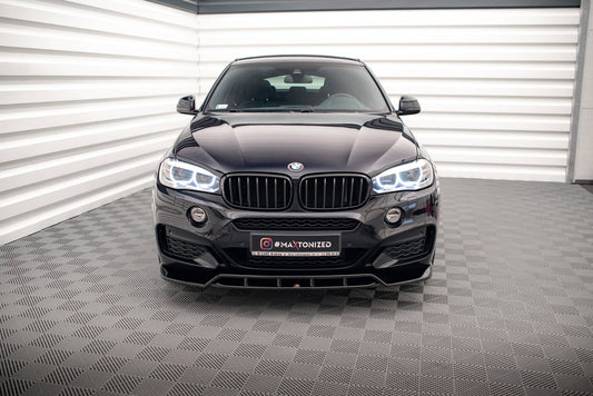 Maxton Front Ansatz V.2 für BMW X6 M-Paket F16 schwarz Hochglanz