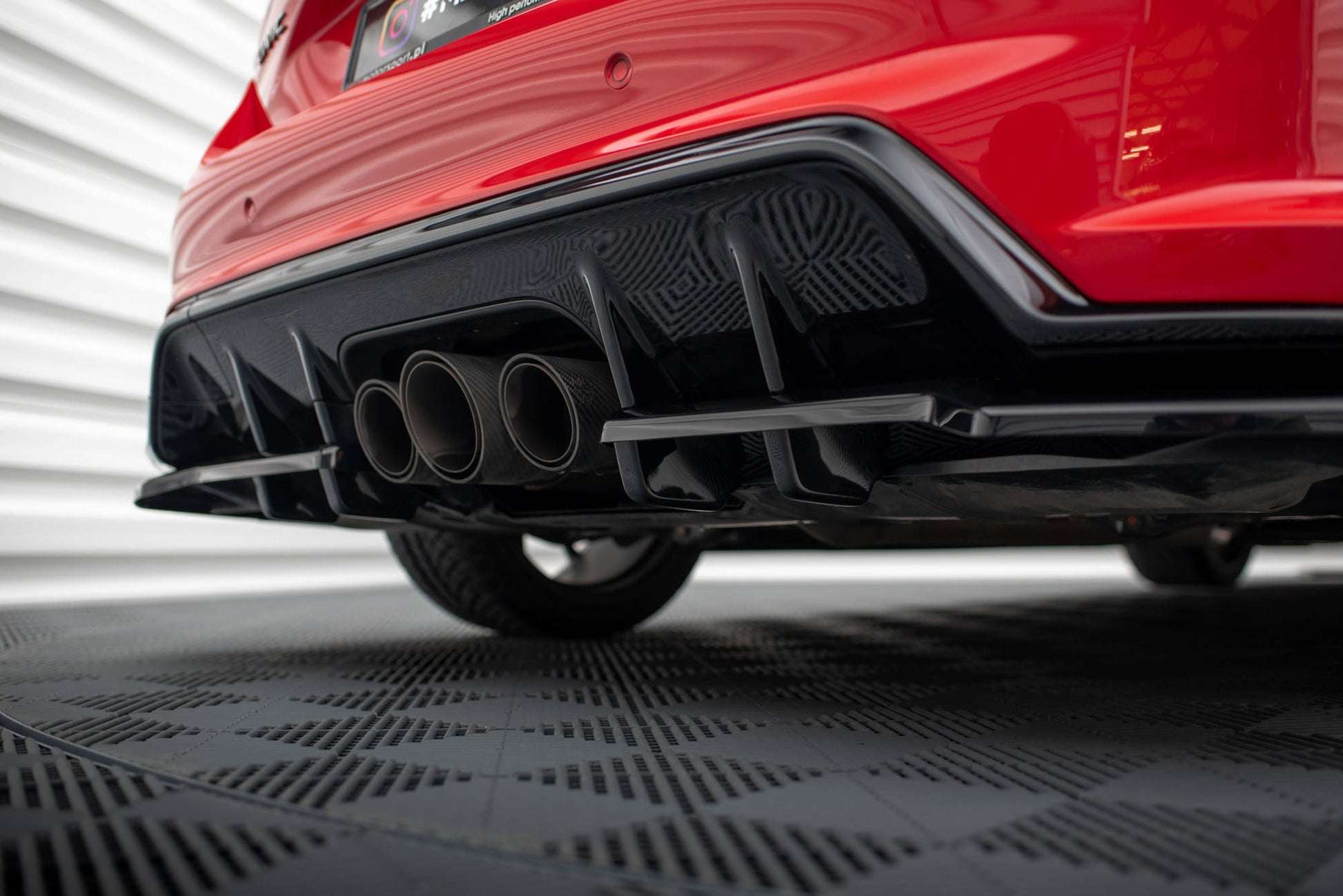 Maxton Mittlerer Diffusor Heck Ansatz DTM Look für V.1 + Flaps Honda Civic Type-R Mk 11
