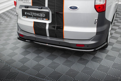 Maxton Zentrale Hinten Splitte Ford Transit Courier Mk1 schwarz Hochglanz
