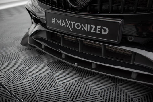 Maxton Street Pro Front Ansatz für +Flaps für + Flaps Mercedes-Benz A AMG-Line W176 Facelift schwarz Hochglanz