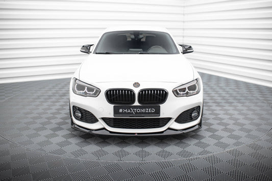 Maxton Front Ansatz V.4 für CSL Look BMW 1er M-Paket / M140i F20 Facelift schwarz Hochglanz