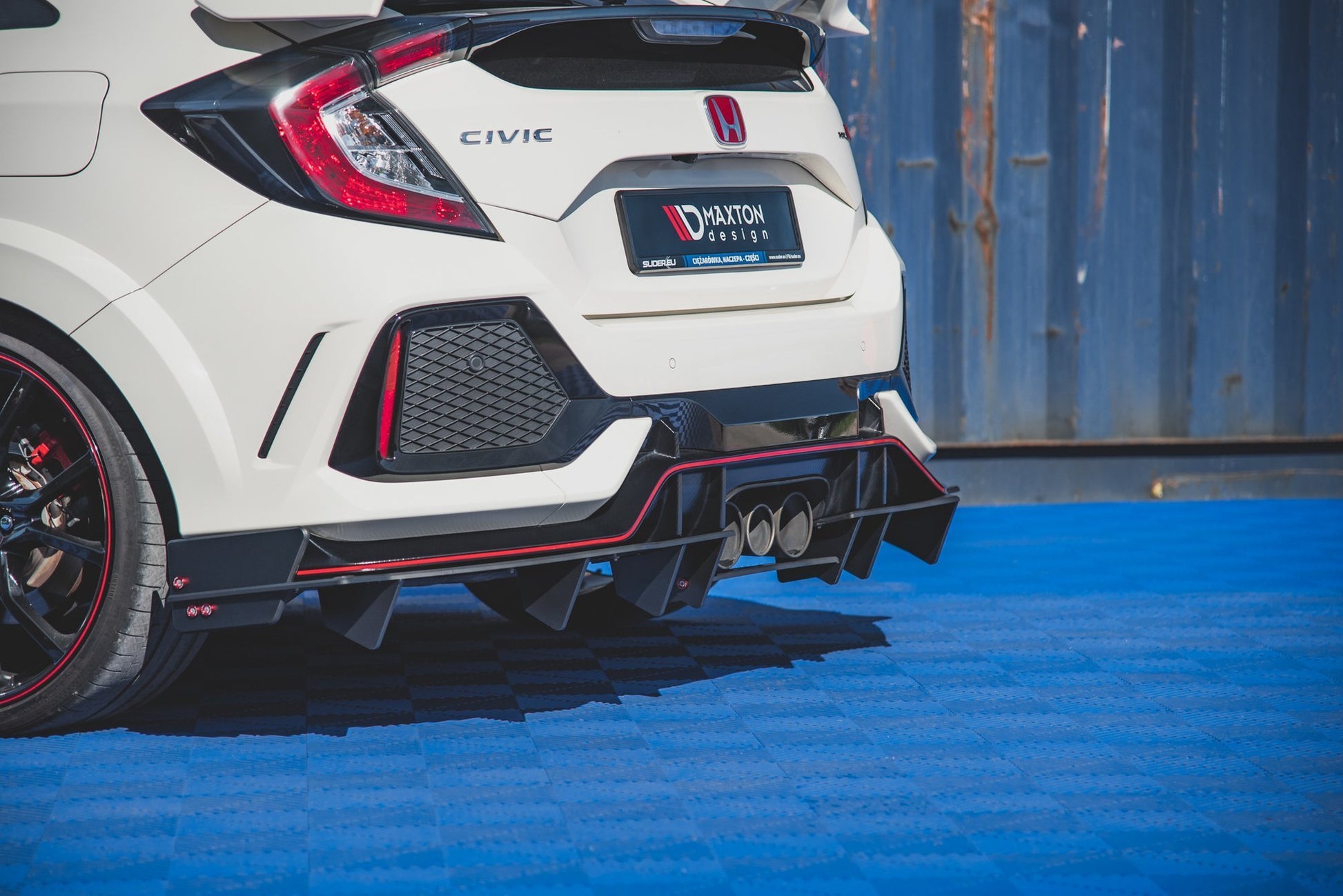 Maxton Robuste Racing Diffusor Heck Ansatz für Honda Civic X Type R
