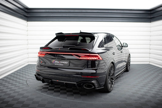 Maxton Niedriger Spoiler CAP für 3D Audi RSQ8 / SQ8 / Q8 S-Line Mk1 schwarz Hochglanz