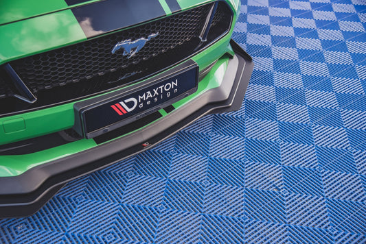 Maxton Street Pro Front Ansatz für V.1 für  + Flaps Ford Mustang GT Mk6 Facelift schwarz Hochglanz