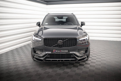 Maxton Front Ansatz V.1 für Volvo XC90 R-Design Mk2 Facelift schwarz Hochglanz