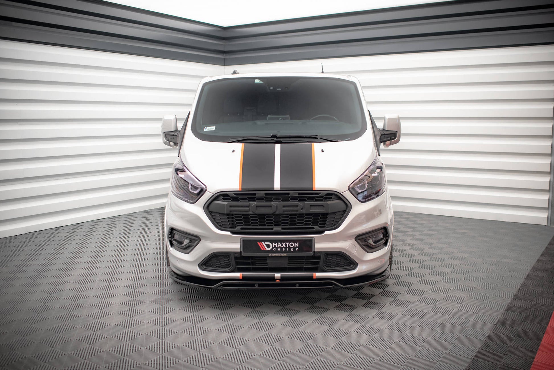 Maxton Front Ansatz für Ford Transit Custom ST-Line Mk1 Facelift schwarz matt