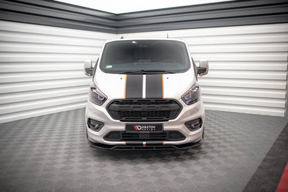 Maxton Front Ansatz für Ford Transit Custom ST-Line Mk1 Facelift schwarz matt