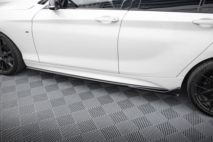 Maxton Seitenschweller Ansatz für V.3 für CSL Look BMW 1er M-Paket / M140i F20 Facelift schwarz Hochglanz