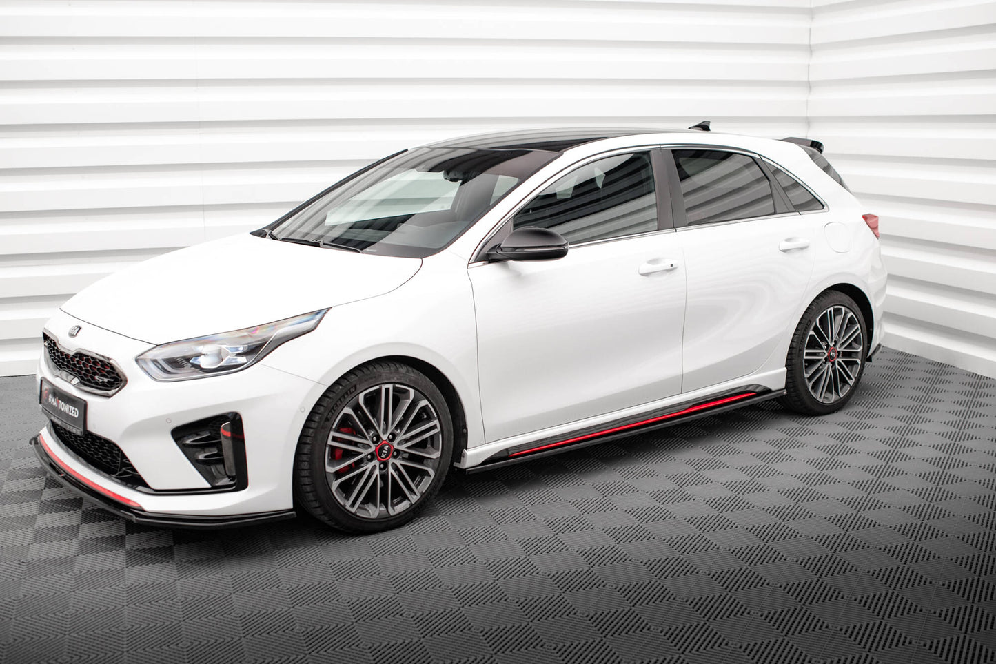 Maxton Seitenschweller Ansatz für Kia Ceed GT Mk3  schwarz Hochglanz
