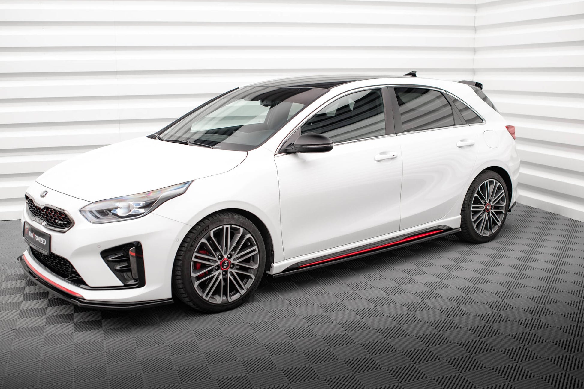 Maxton Seitenschweller Ansatz für Kia Ceed GT Mk3  schwarz Hochglanz