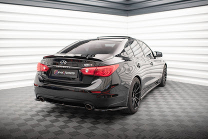 Maxton Mittlerer Diffusor Heck Ansatz für Infiniti Q50 S Mk1 schwarz Hochglanz