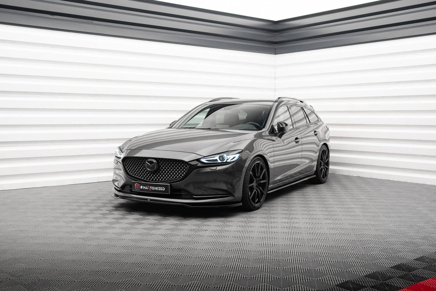 Maxton Front Ansatz V.1 für Mazda 6 Mk3 Facelift schwarz Hochglanz