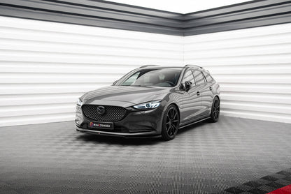 Maxton Front Ansatz V.1 für Mazda 6 Mk3 Facelift schwarz Hochglanz