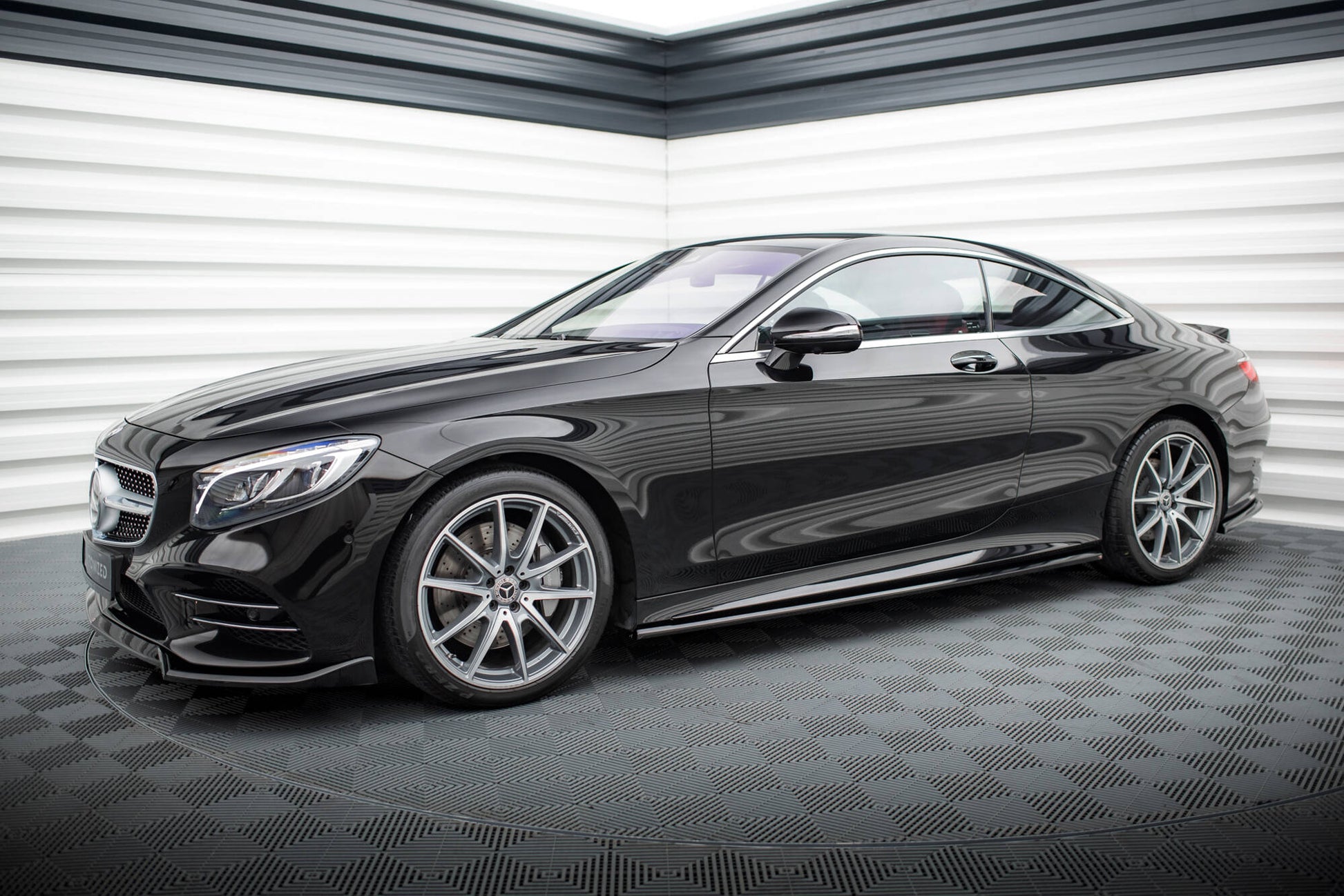 Maxton Seitenschweller Ansatz für Mercedes-Benz S Coupe AMG-Line C217 Facelift schwarz Hochglanz