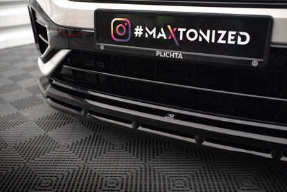 Maxton Front Ansatz V.1 für Volkswagen T-Roc R / R-Line Mk1 Facelift schwarz Hochglanz