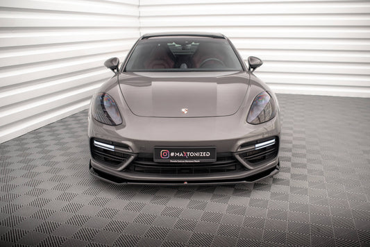 Maxton Front Ansatz V.2 für Porsche Panamera Turbo S E-Hybrid schwarz Hochglanz