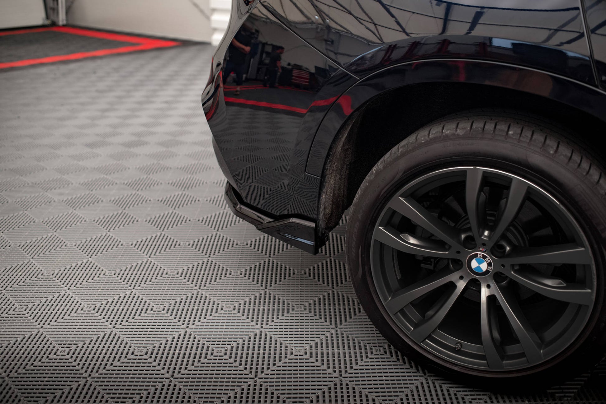 Maxton Mittlerer Diffusor Heck Ansatz DTM Look für BMW X6 M-Paket F16 schwarz Hochglanz