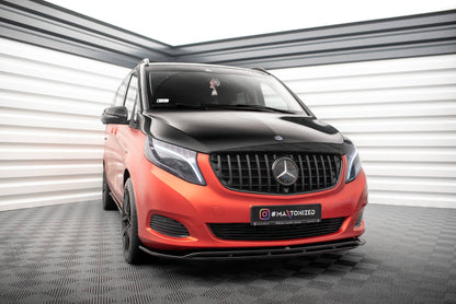 Maxton Front Ansatz V.4 für Mercedes-Benz V-Klasse W447 schwarz Hochglanz