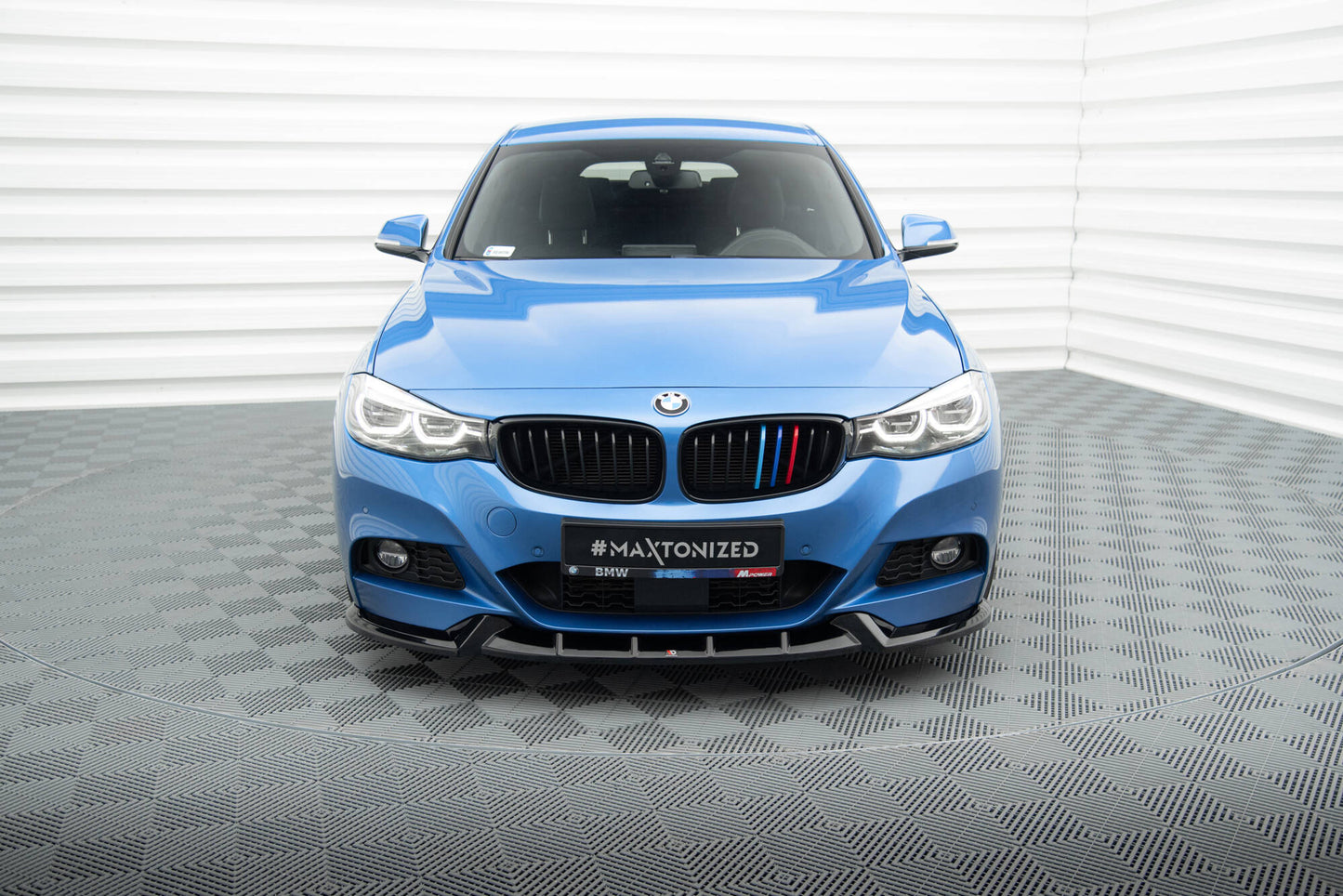 Maxton Front Ansatz V.1 für BMW 3er GT M-Paket F34 schwarz Hochglanz